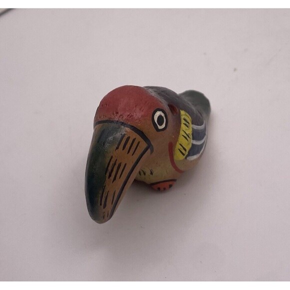 Ocarina Whistle Bird Toucan Flute Clay Pottery Colorful Primitive Hand Made Peru - Picture 5 of 9